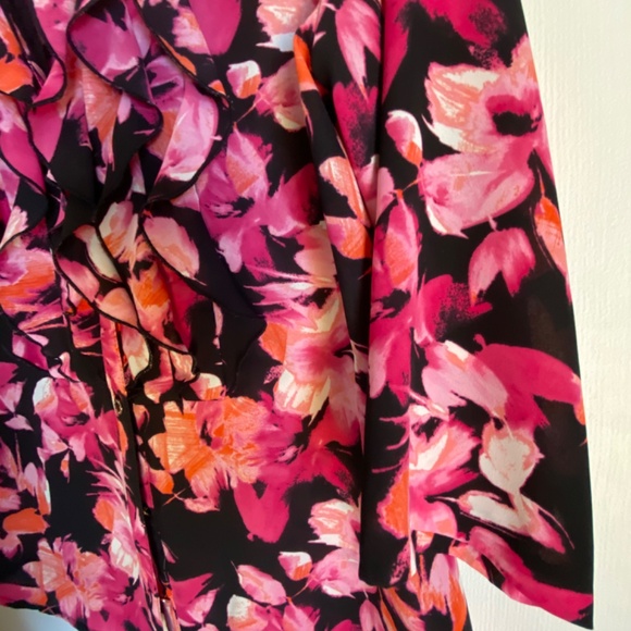 Karl lagerfeld paris floral-print blouse with ruffles - Picture 6 of 8